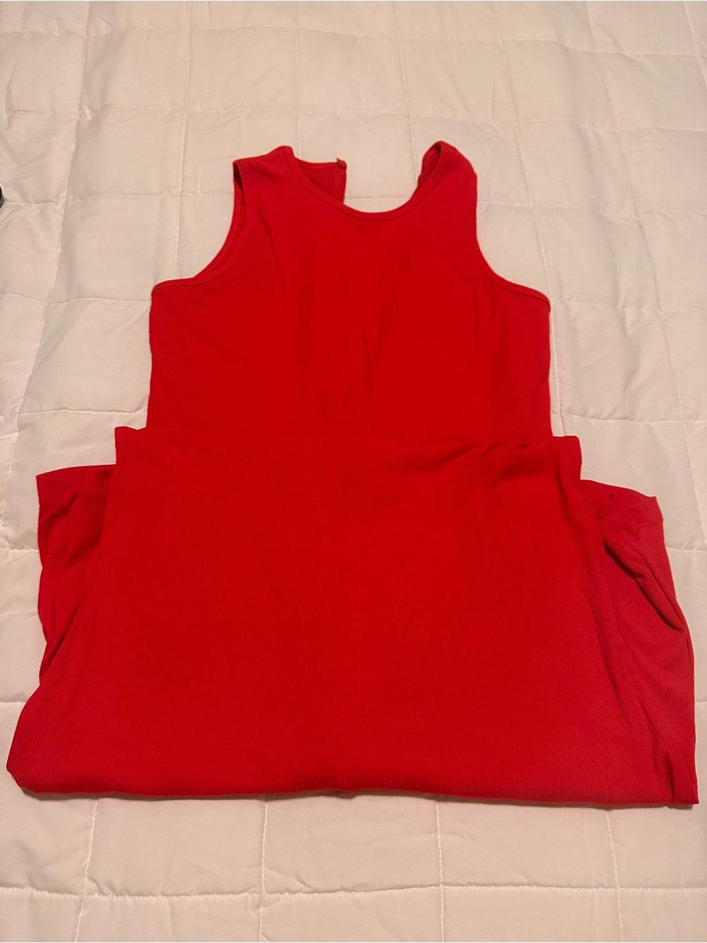 Popilush - Red Sleeveless Ribbed Tank Top